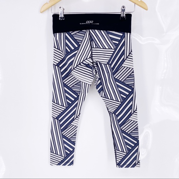 3 for $15 Lorna Jane Graceful Abstract Striped 7/8 Ankle Capri Tights Leggings - Picture 3 of 4